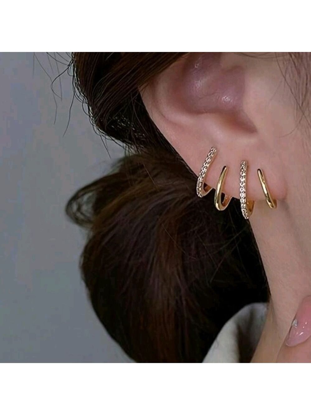 Gold and Silver Hoop Earrings